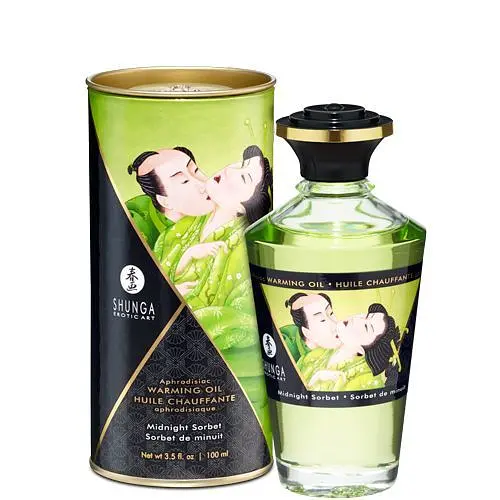 Збуджувальна масажна олія Shunga Aphrodisiac Warming Oil, 100 мл (опівнічний щербет) - фото 2