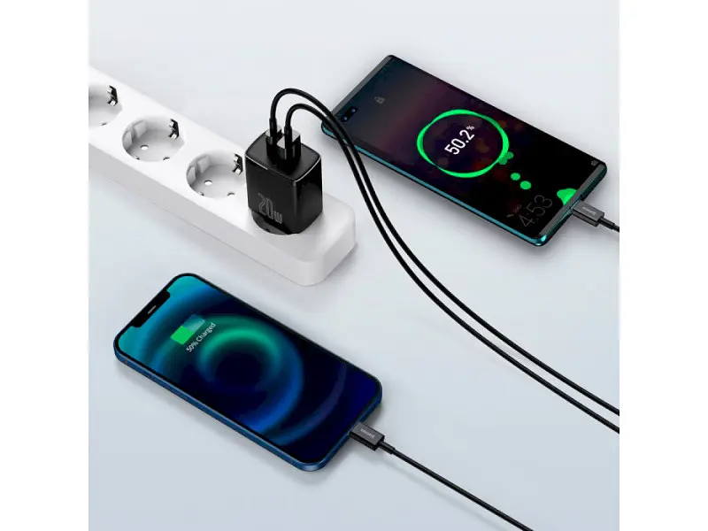 Мережевий зарядний пристрій BASEUS Compact Quick Charger U+C 20 W Black (CCXJ-B01) - фото 7