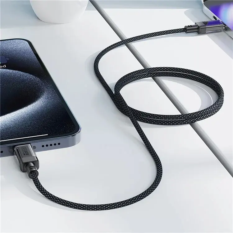 Кабель USB 2.0 Type-C M-M, 1.2 м, 60W stainless steel Чорний, C12-03 Acefast - фото 6