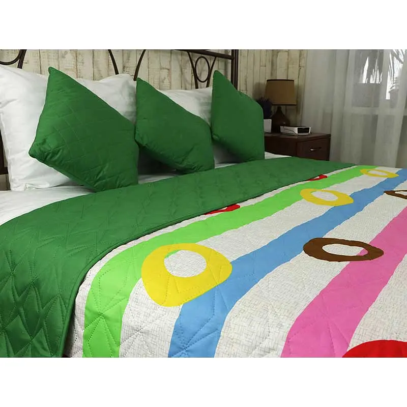 Покривало Руно, мікрофібра, 240х212 см, різнокольоровий (329.52У_Зелені Барви) - фото 2