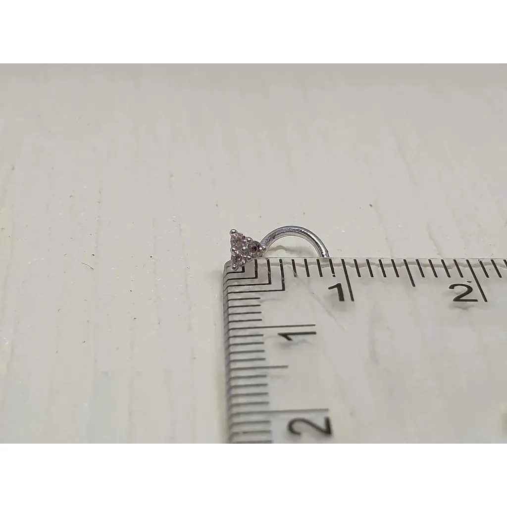 Срібна сережка-пірсинг Астор в ніс з фіанітами. 818-2442Р - фото 3