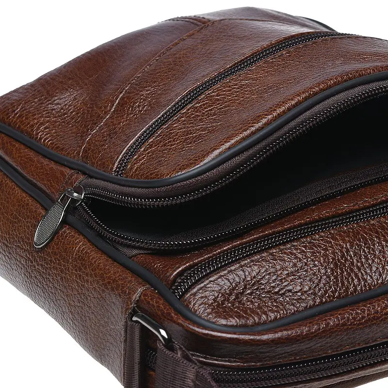 Чоловіча сумка Borsa Leather K18490 24x21x7 см Коричневий (10852) - фото 6