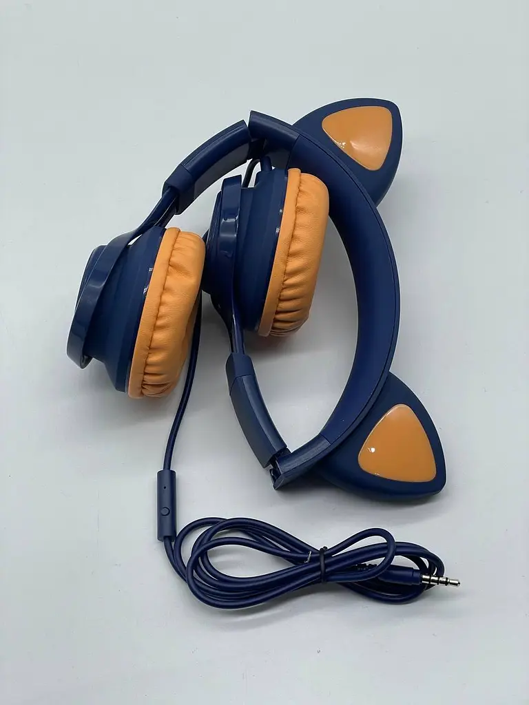 Проводные накладные наушники Hoco W36, 3.5mm, 1.2m, Синий - фото 4