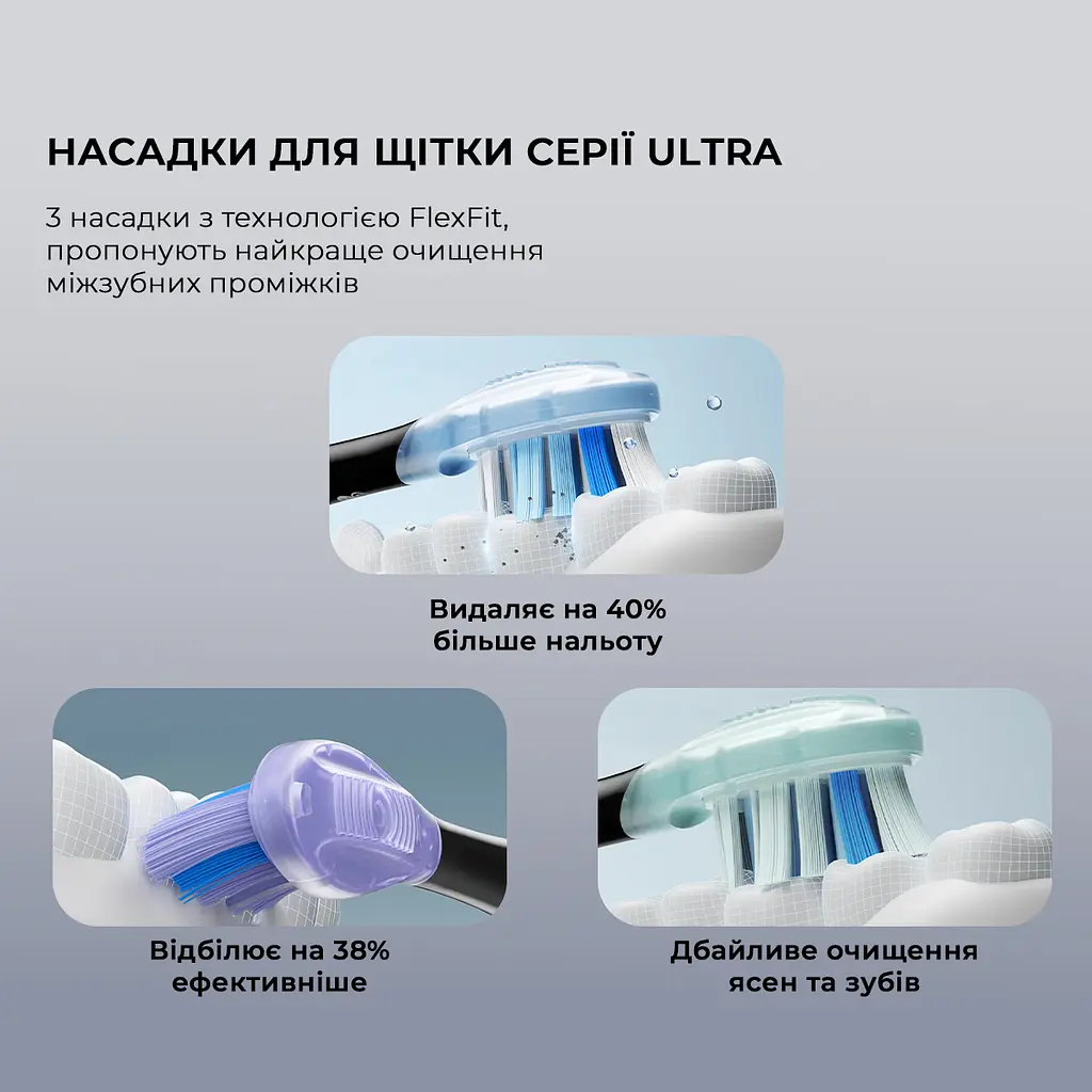 Розумна зубна електрощітка Oclean X Pro 20 Set Electric Toothbrush Black (6970810556964) - фото 2