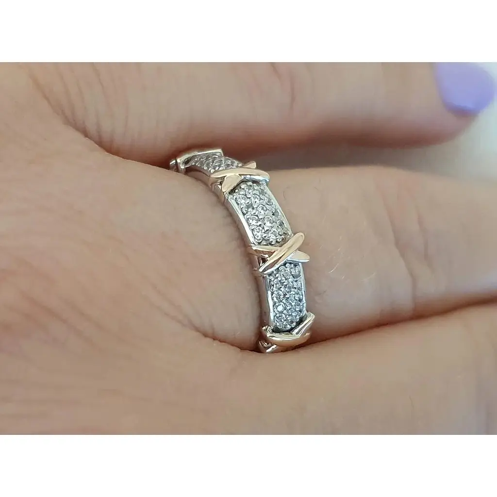 Золоте кільце Платон з фіанітами. 3К229/01Б 18 - фото 4