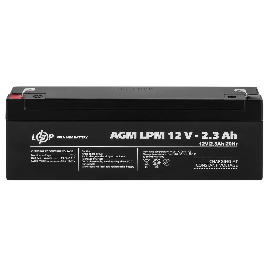 Акумулятор AGM LPM 12V - 2.3 Ah - фото 4