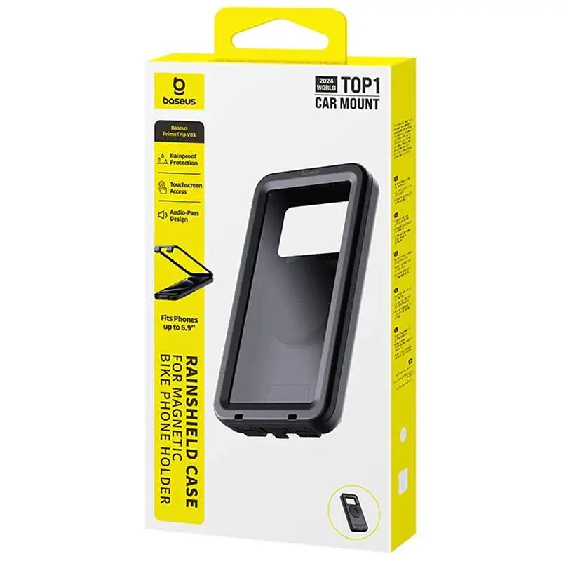 Веломото-кейс для смартфона PrimeTrip VB1 RainShield 6.9" (C0013D) Cosmic Black Baseus teh0029853 - фото 3