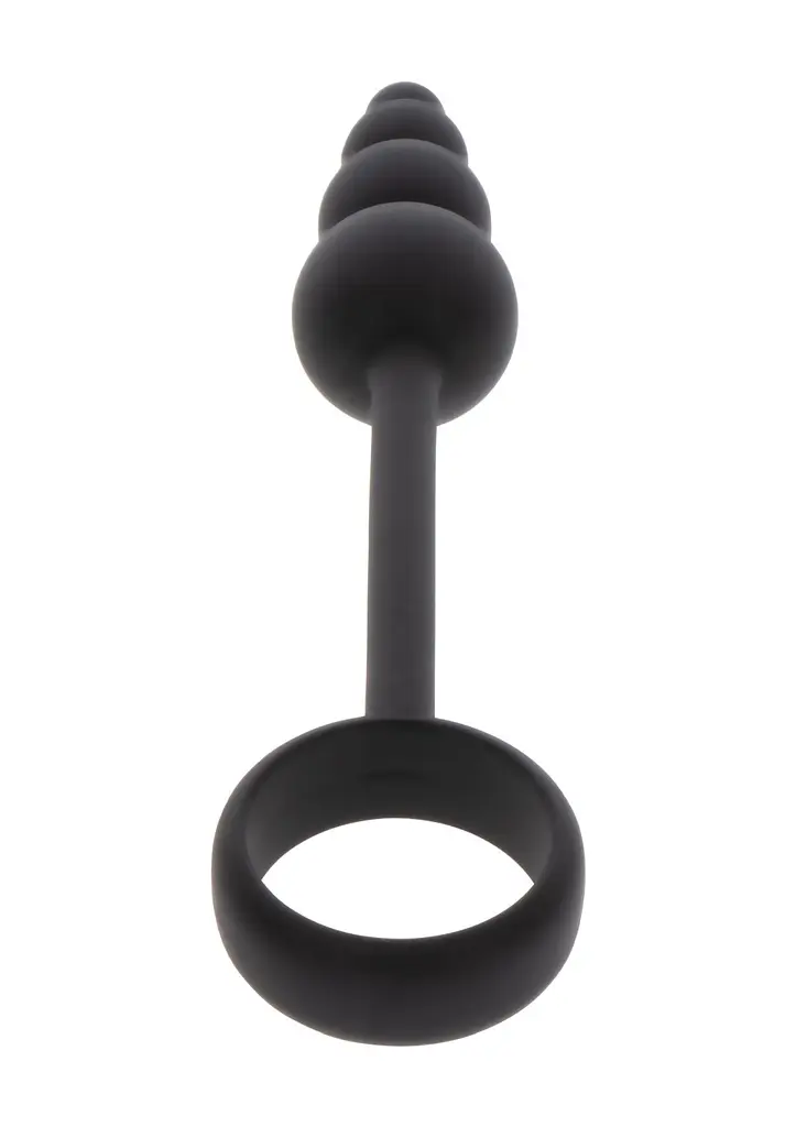 Анальна пробка з ерекційним кільцем ToyJoy Anal Plug Penis Ring, 22 см (чорний) - фото 3