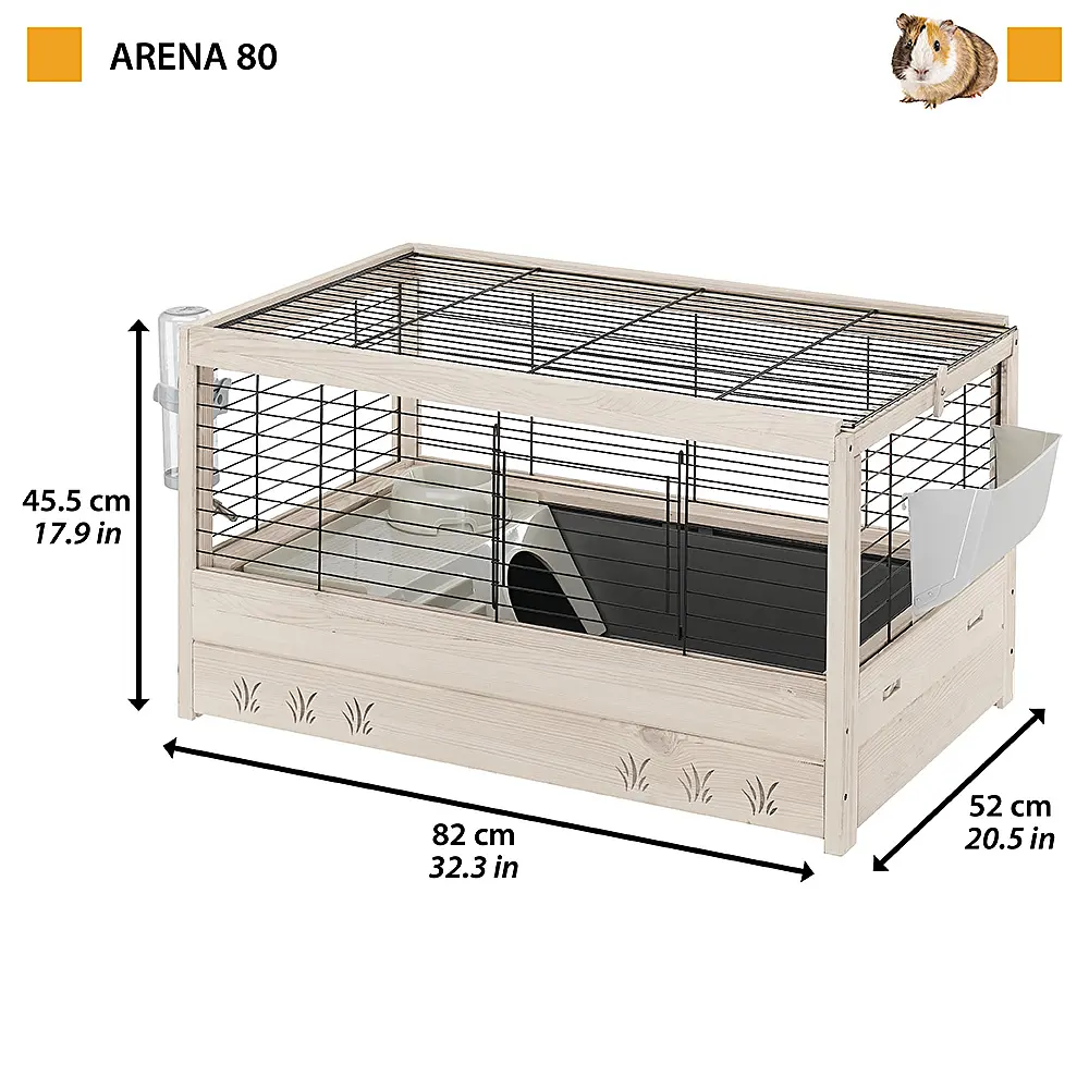 Дерев'яна клітка Ferplast Arena 80 для кролів та морських свинок - фото 3