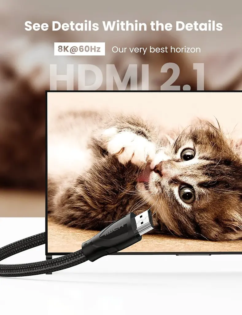 Кабель Ugreen HDMI to HDMI V2.1 Braided Cable 3m HD140 [84346] - фото 7