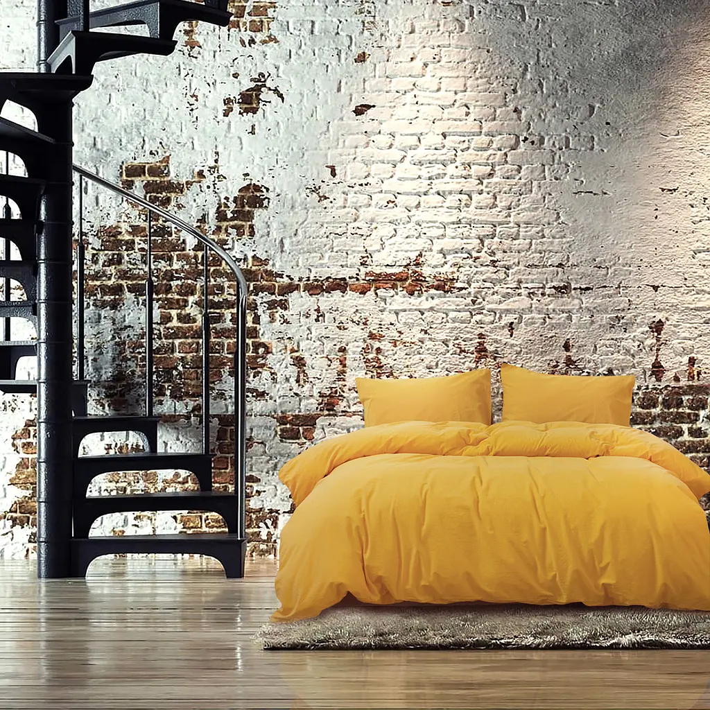 Постельное белье Lotus Home Washed cotton - Kansas желтый евро - фото 2