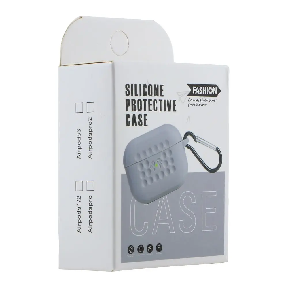 Футляр із карабіном Fashion Silicone Case Airpods Pro Grey (35265_3345622) - фото 2