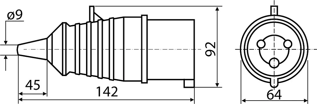Розетка переносна P3 32А IP44 2P+PE ГП АСКО-УКРЕМ (A0080020004) - фото 4