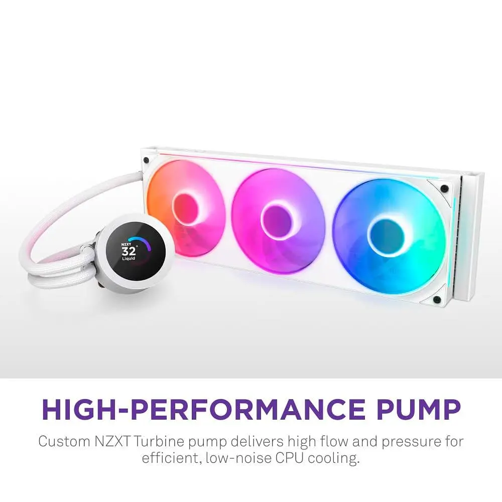 СВО NZXT Kraken Plus RGB V2 360mm White (RL-KR360-W2) - фото 9