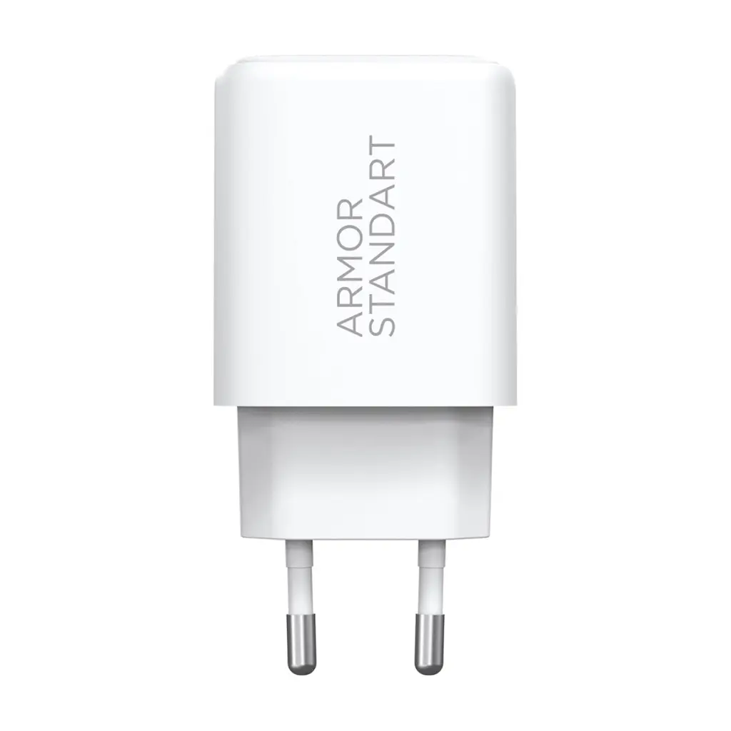 Зарядний пристрій Armorstandart 1xUSB-C PD25W + 1xUSB QC3.0 GaN white (ARM87066)