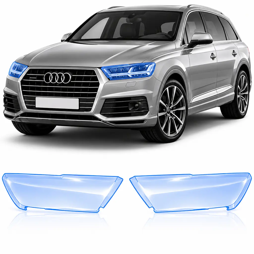 Антигравійна захисна бронеплівка за лекалами для Audi Q7 4M 2015-2019 - оптика (фари та ПТФ)