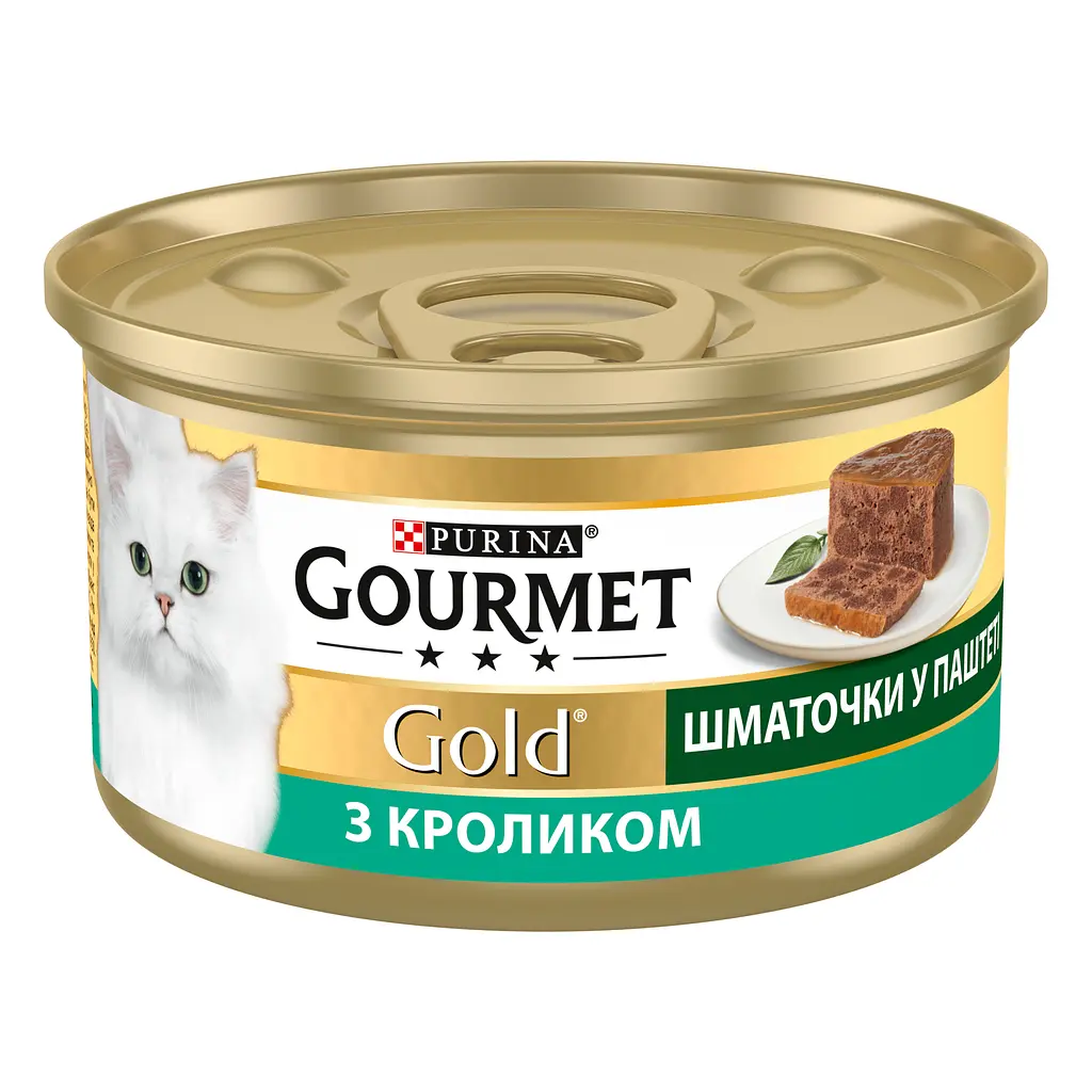 Упаковка вологого корму для котів Gourmet Gold Шматочки в паштеті з кроликом 2.04 кг (85 г x 24 шт.) - фото 3