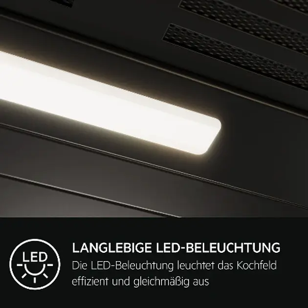 Настінна витяжка AEG DBB 3651 M, нержавіюча сталь, LED-освітлення, 3 швидкості, жировий фільтр, 96 кВт·год/рік - фото 3