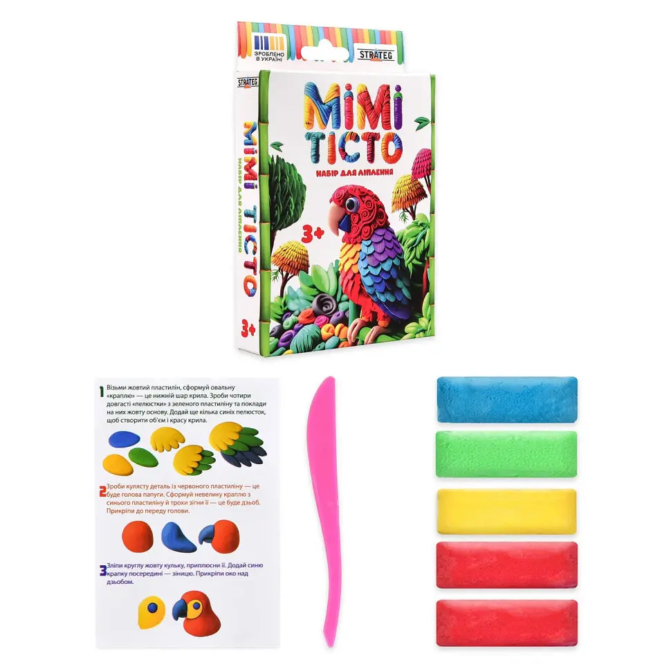 Набор для лепки пластилин "Мими тесто Попугай" Strateg 31056 - фото 2