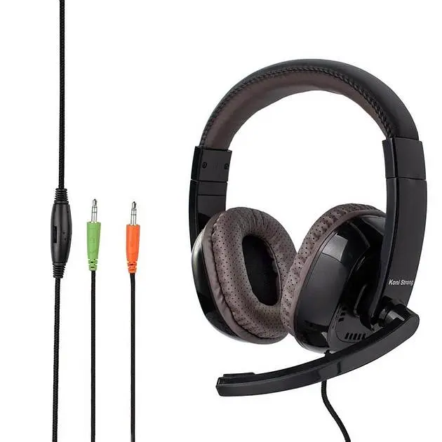 Проводная игровая гарнитура Koni Strong Gaming KS-996, 2x3.5mm, 2m, black - фото 4