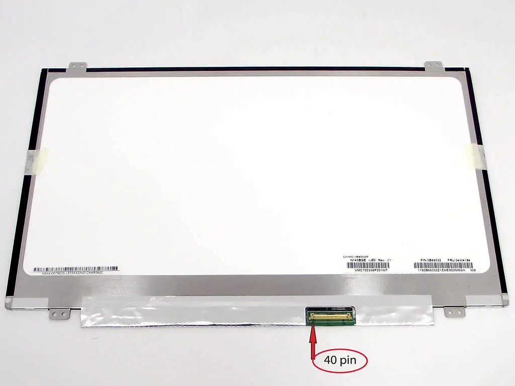 Матриця N140BGE-L32, N140BGE-L31 14.0" Slim 1366х768, 40pin, вушка верх-низ, глянцева
