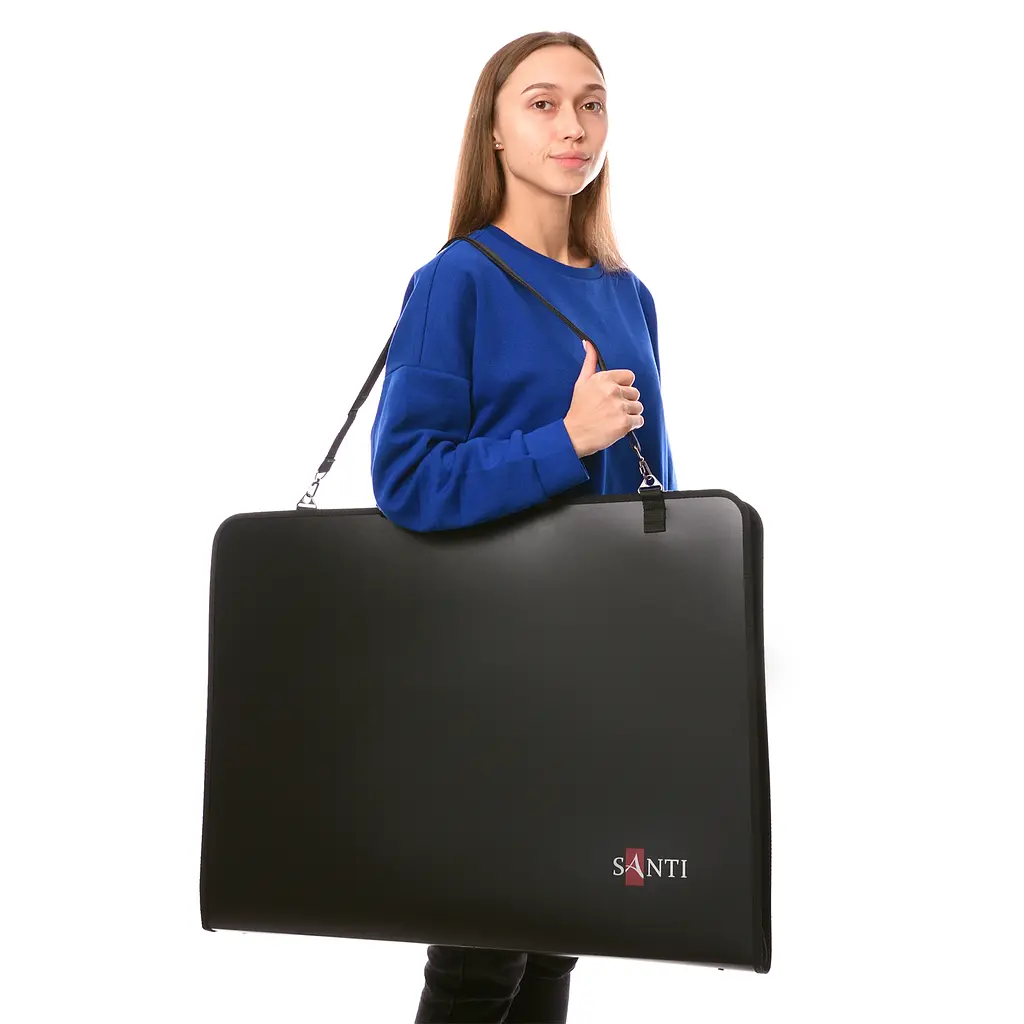 Папка-портфель Santi для ескізів з тканинними ручками А2 чорна (492284) - фото 3