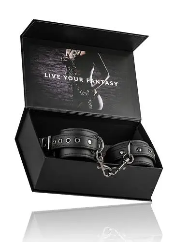Наручники EasyToys Black Leather Handcuffs (чорний) - фото 6