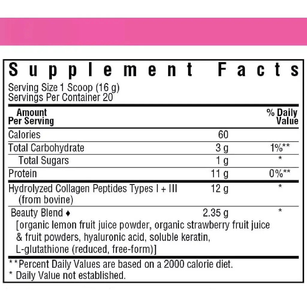 Колаген 1 і 3 типу Bluebonnet Nutrition Collagen Refreshers Beauty Type I & III полуниця-лимон 320 г - фото 2