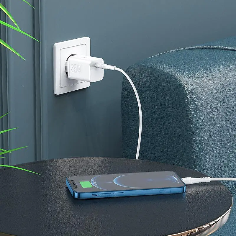 Зарядный комплект Hoco Rigorous charger set N19 Type-C to Lightning cable 25W белый - фото 5