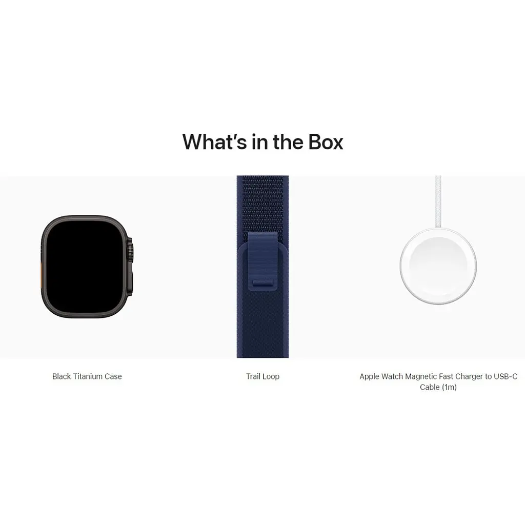 Смарт-часы Apple Watch Ultra 2 49mm Black Titanium Case with Blue Trail Loop S/M (MYTJ3+MYQ73) [114887] - фото 4