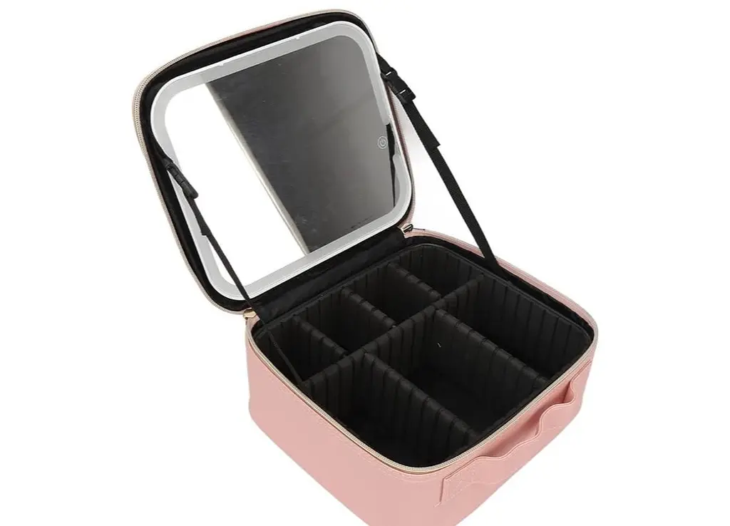 Косметичка-органайзер з LED дзеркалом LED Makeup Mirror Handheld Makeup Box — дорожній кейс для косметики з підсвіткою - фото 2