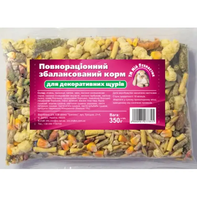 Корм для крыс Мій Пухнастик полнорационный 350 г - фото 1