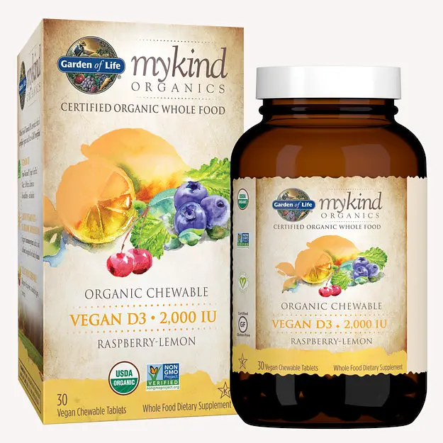 Вітаміни та мінерали Garden of Life MyKind Organics Chewable Vegan D3 50 мкг 30 таблеток Лимон-малина - фото 2