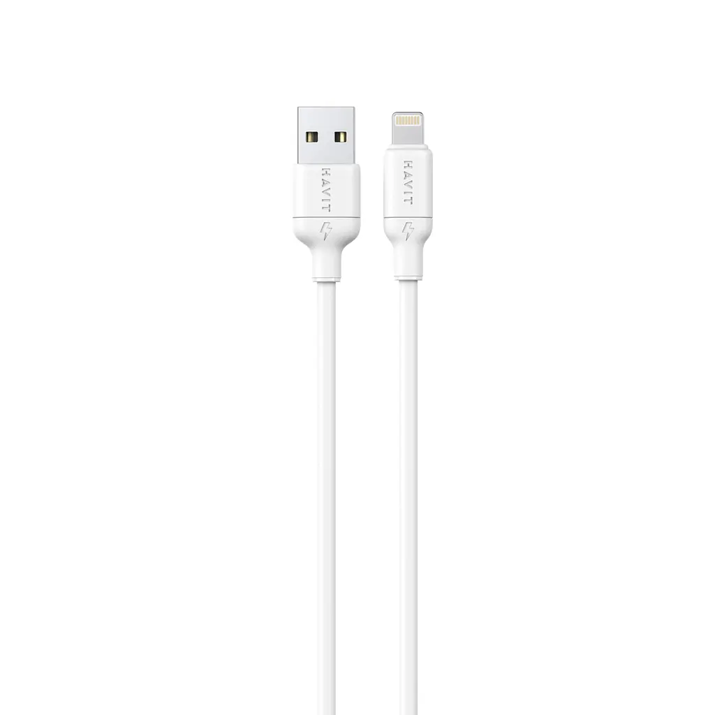 Кабель USB - Lightning Havit CB675 2A 1 м силіконовий білий (HV-CB675-WH)