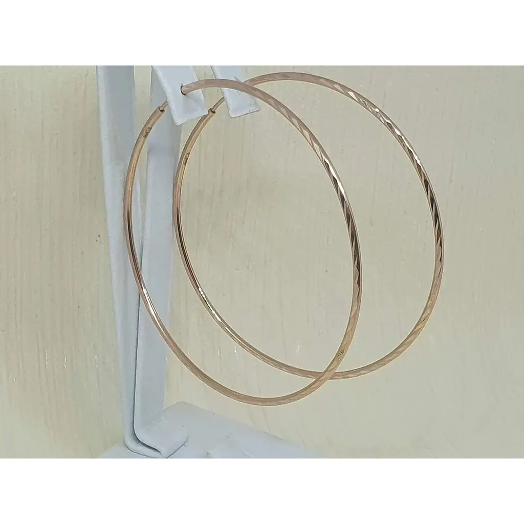 Золоті сережки-кільця Sova jewelry house з алмазною гранню. 2008007101 - фото 2