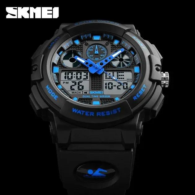 Мужские водонепроницаемые наручные часы Skmei 1270 Синий - фото 4