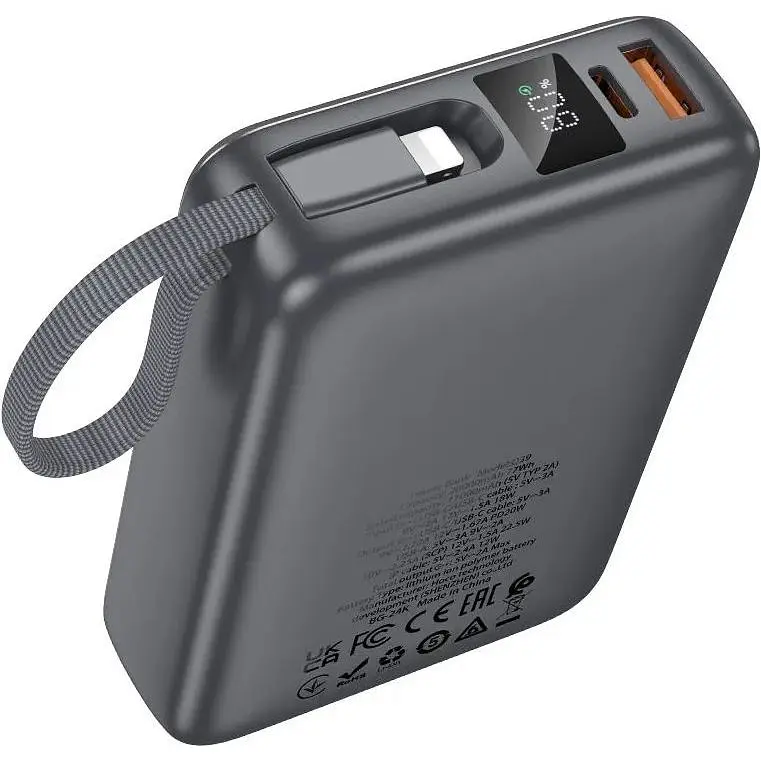 Портативный аккумулятор Hoco Q39 Eminente 22.5W+PD20W 20000mAh metal grey - фото 3