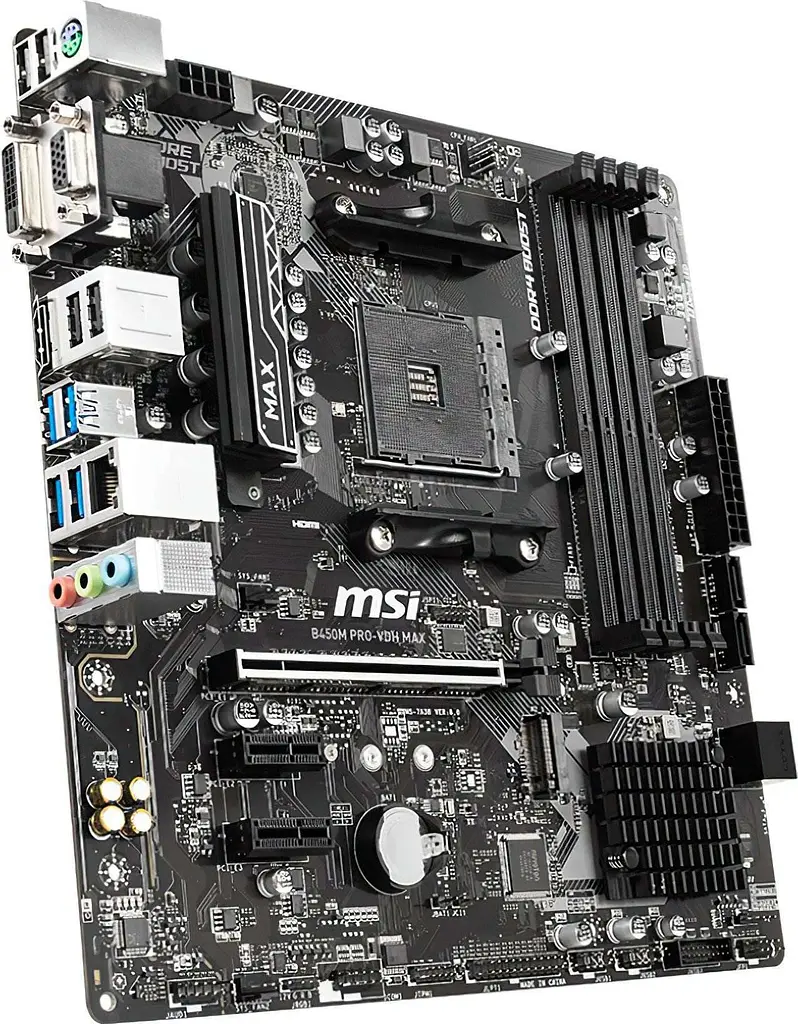 Материнська плата MSI B450M Pro-VDH Max (B450M PRO-VDH MAX) (Socket AM4, AMD B450, Micro-ATX) Б/в - фото 2