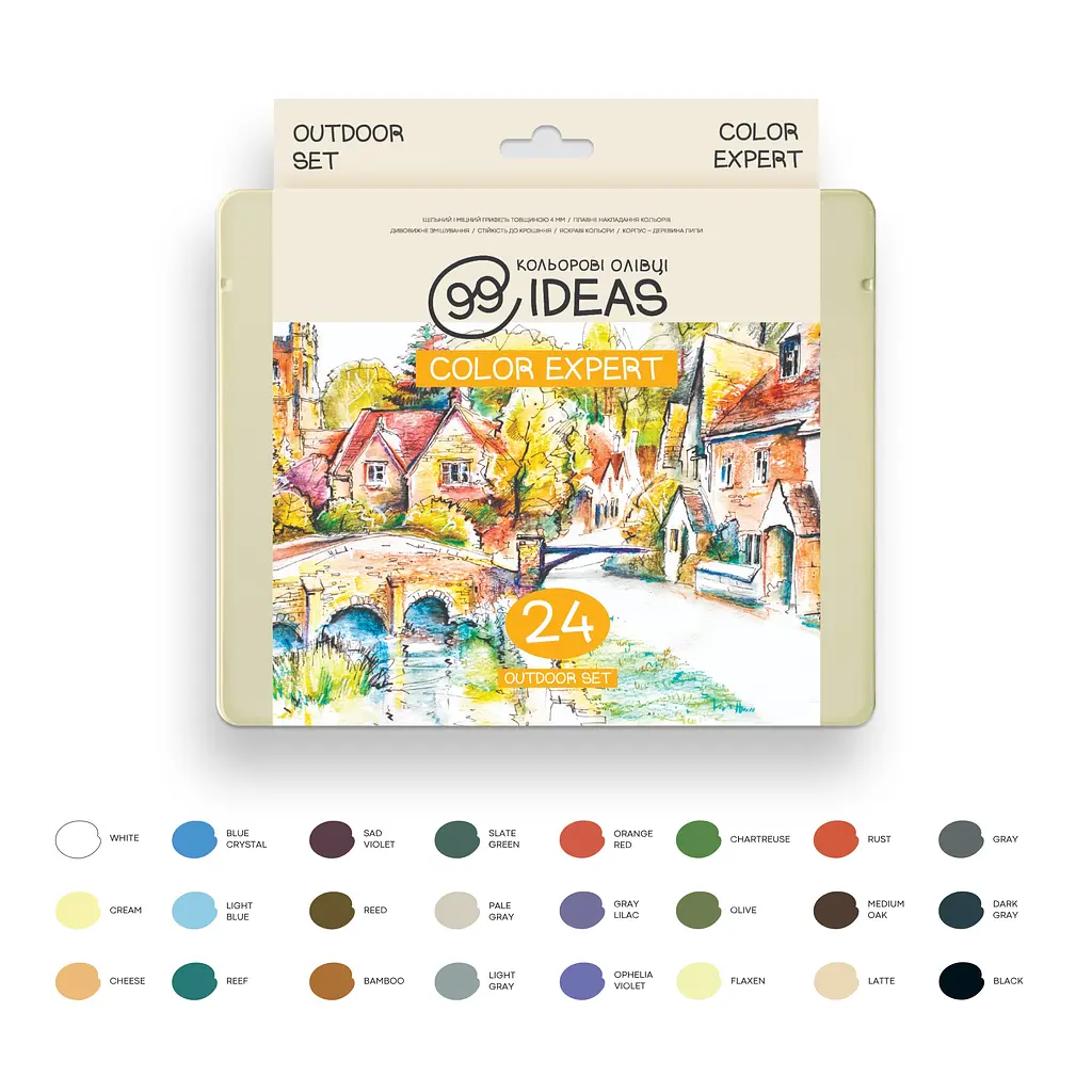 Набір олівців кольорових 99IDEAS "Color Expert" 24 кол., Outdoor, метал. коробка, 99CE-24OUTD - фото 3