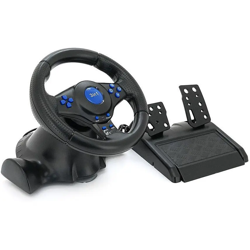 Руль гоночный игровой вибрационный с педалями Voltronic R3/1FX для PC/PS2/PS3 - фото 3
