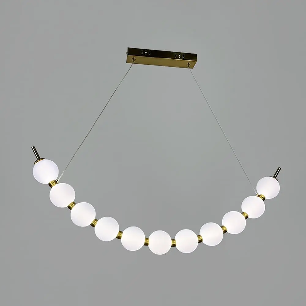 Светодиодная дуговая люстра PEARLIES на 11 белых шариков длиной 95 см | Line F | Ст. SG45-950 AB - фото 2