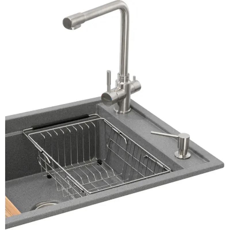 Мийка кухонна GRANADO Optimal Artes grafito (+ змішувач Badalona LUX inox + дозатор Redondo inox + коши (ksg1209) - фото 3