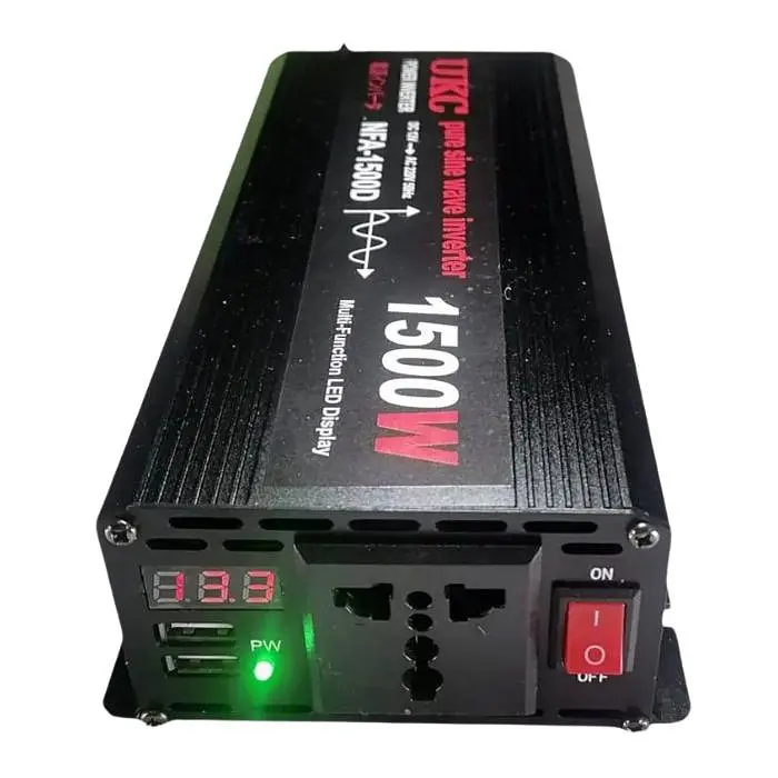 Автомобільний інвертор-перетворювач напруги 12 V-220 V з чистою синусоїдою для котла, насоса та холодильника 1500 W UKC NFA 1500D 12 V-220 V 1500 Вт - фото 3