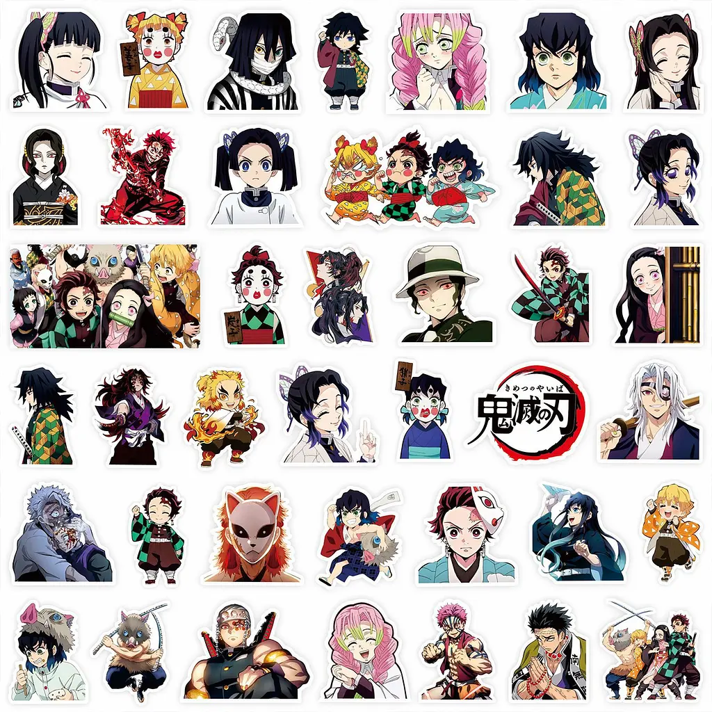 Стікерпак Набір наклейок GeekLand Клинок, що розсікає демонів Demon Slayer 80 штук0 - фото 2