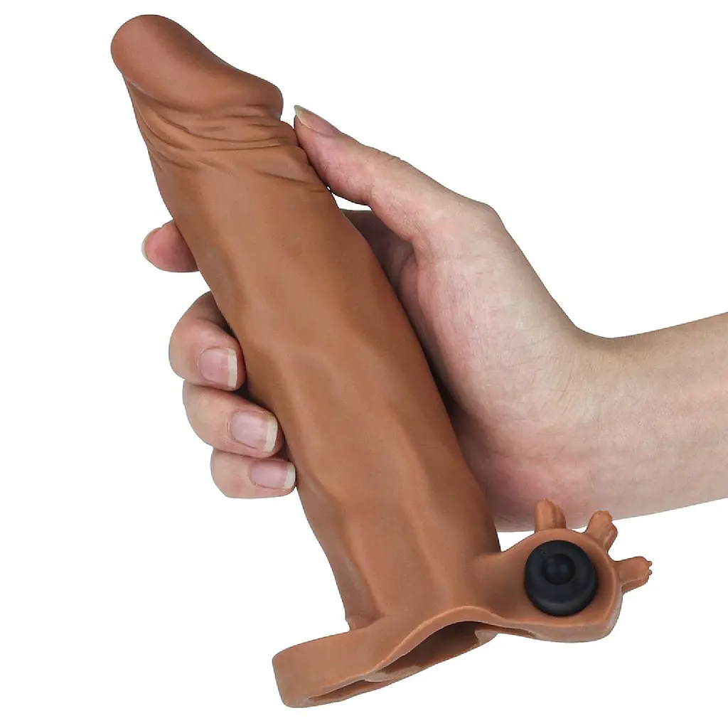 Насадка на пеніс Lovetoy Pleasure X-Tender Series Add 2" 19 см (коричневий) - фото 2