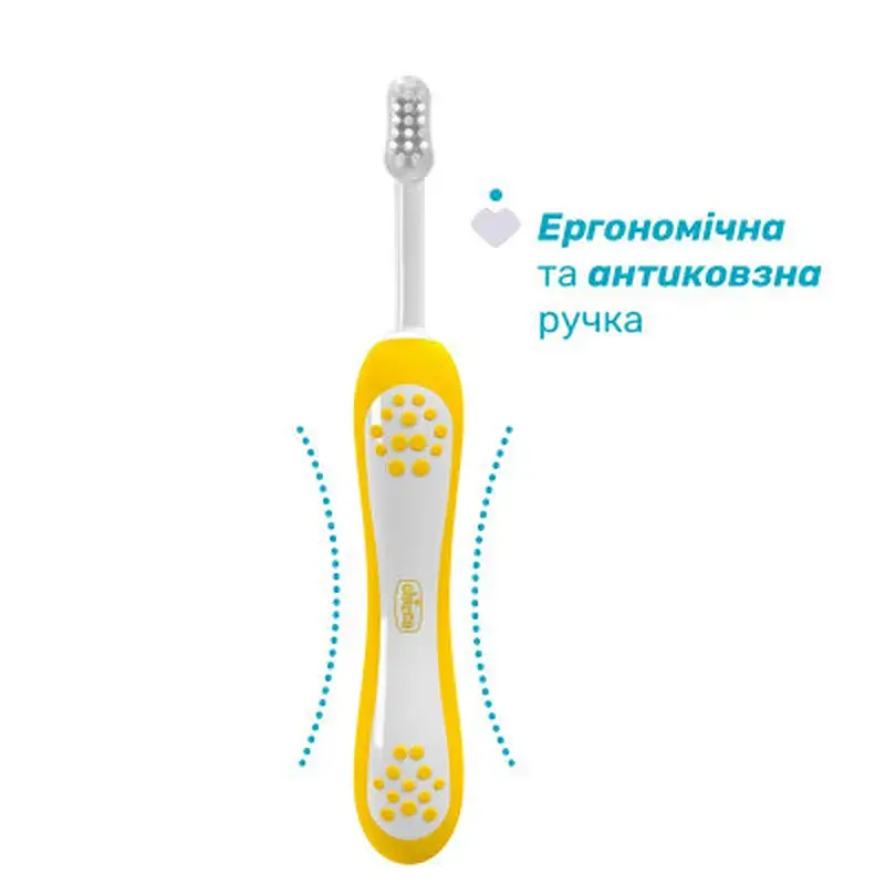 Дитяча зубна щітка Chicco для перших зубів, 6-36 міс., 2 шт. (8058664174713) (12082.11) - фото 2