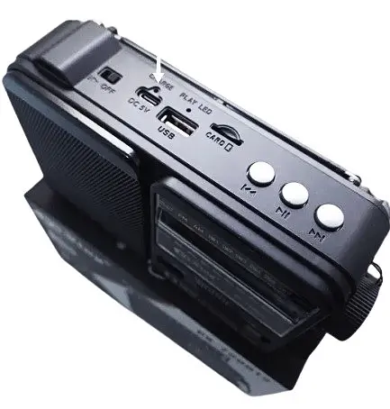 Радиоприемник PX-728BTS Bluetooth портативное радио MP3-плеер с солнечной панелью 18650 USB TF microSD Черный - фото 6