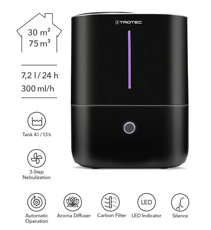Зволожувач повітря ультразвуковий Trotec B 2 E Black (1160000051) - фото 3