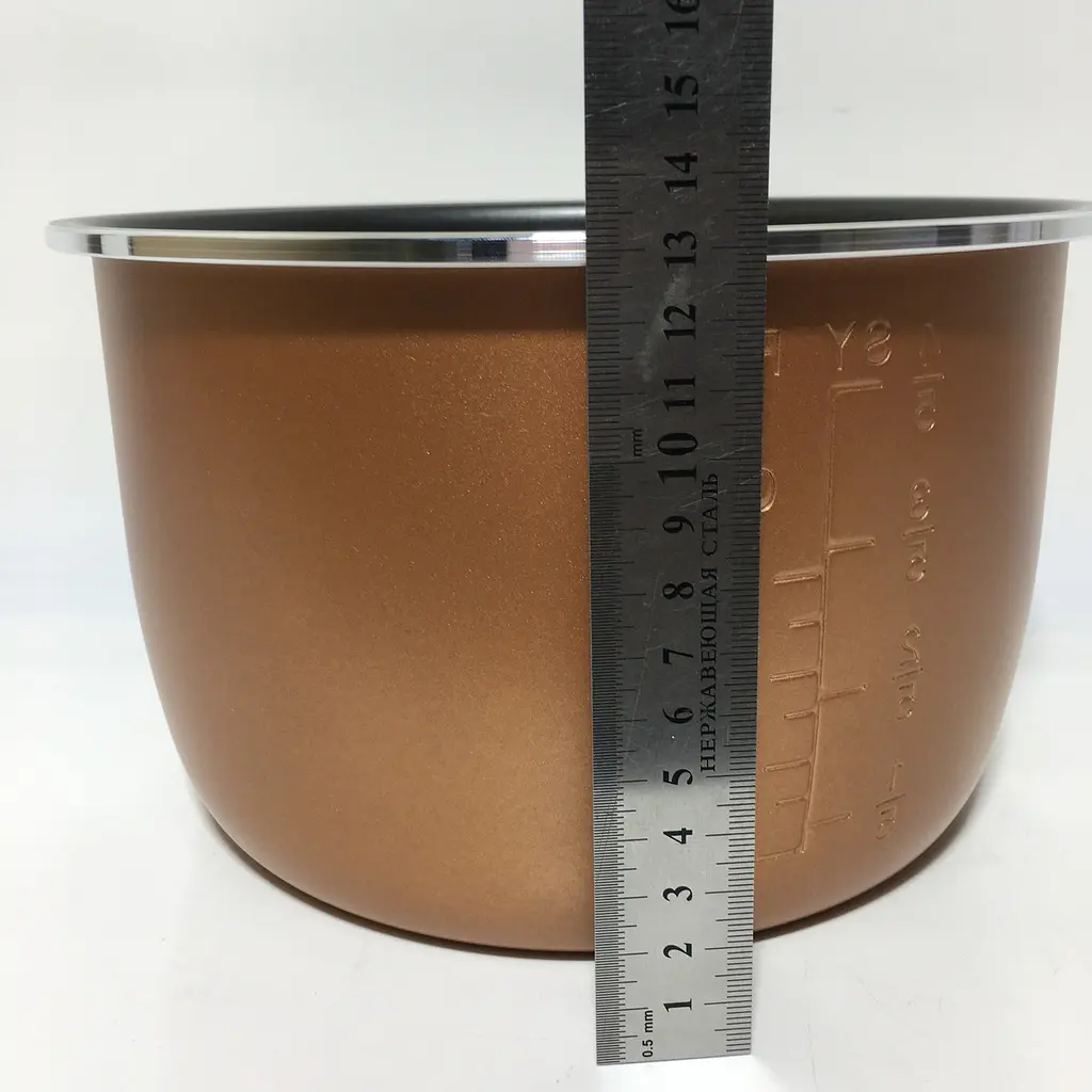 Чаша для мультиварки-скороварки Grunhelm MPC-15B на 4 литра, H=132 мм, D=220 мм, антипригарное покрытие - фото 6