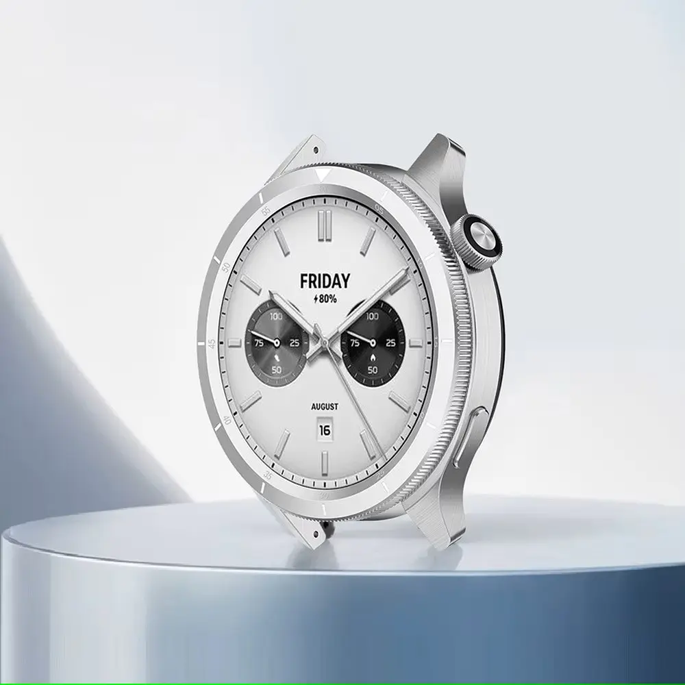 Безель металлический Sikai для смарт-часов Xiaomi Watch S3/S4 Silver-1 + защитное стекло - фото 8